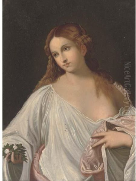 Flora Oil Painting by Tiziano Vecellio (Titian)