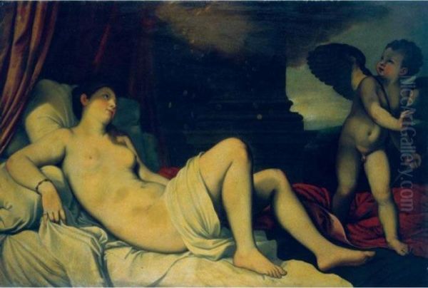 Danae Oil Painting by Tiziano Vecellio (Titian)