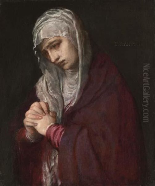 The Mater Dolorosa Oil Painting by Tiziano Vecellio (Titian)