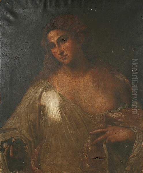 Flora Oil Painting by Tiziano Vecellio (Titian)