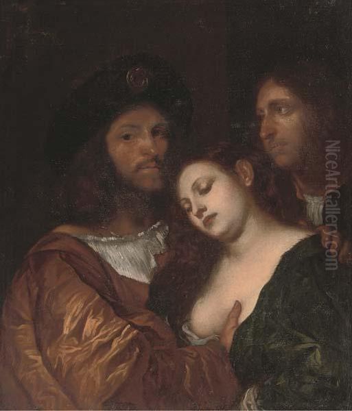 The Lovers Oil Painting by Tiziano Vecellio (Titian)