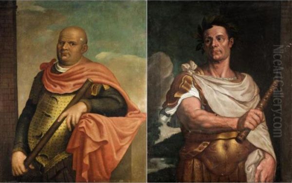 Portraits Of The Emperors Vespasian And Galba Oil Painting by Tiziano Vecellio (Titian)