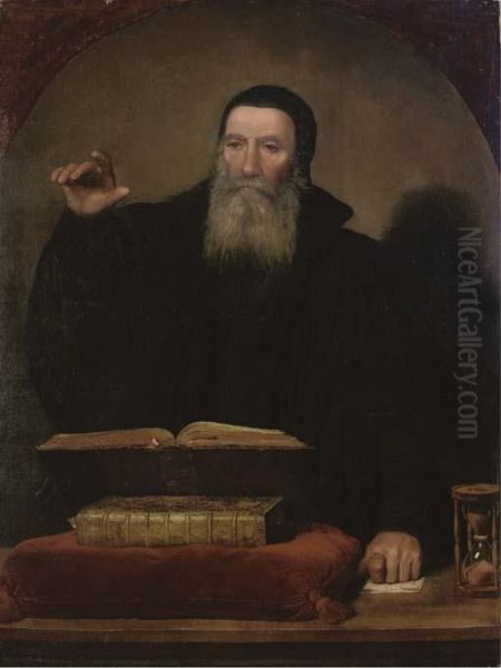 A Cleric Oil Painting by Tiziano Vecellio (Titian)