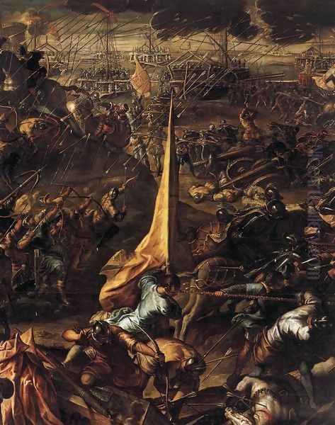 Conquest of Zara Oil Painting by Jacopo Tintoretto (Robusti)