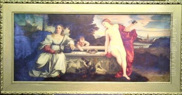 Allegory Of Sacred And Profane Love Oil Painting by Tiziano Vecellio (Titian)