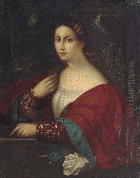 Portriat Of A Lady, Half-length Oil Painting by Tiziano Vecellio (Titian)