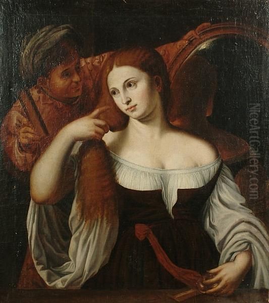 A Woman At Her Toilet Oil Painting by Tiziano Vecellio (Titian)