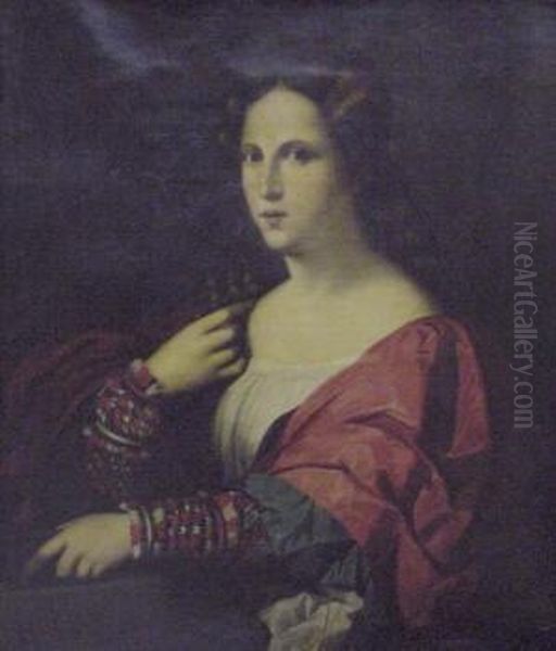 Portrait Of A Woman Oil Painting by Tiziano Vecellio (Titian)