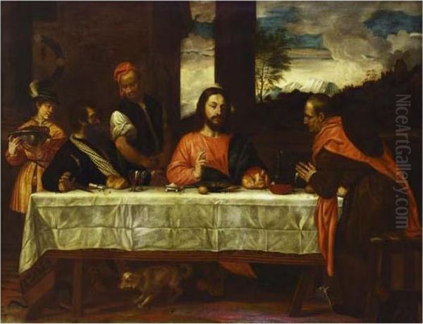 The Supper At Emmaus Oil Painting by Tiziano Vecellio (Titian)