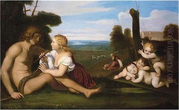 The Three Ages Of Man Oil Painting by Tiziano Vecellio (Titian)