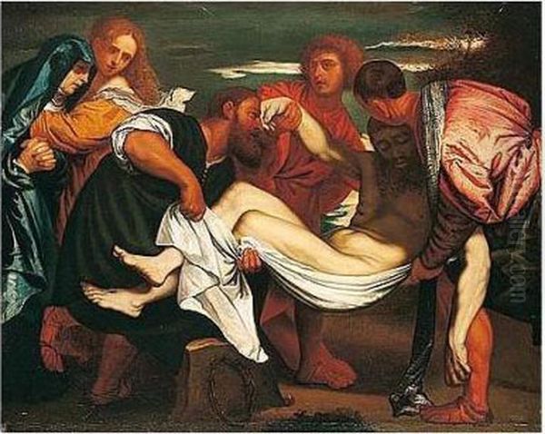 The Entombment Oil Painting by Tiziano Vecellio (Titian)