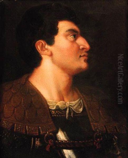 A Nobleman, Bust-length, In Armour Oil Painting by Tiziano Vecellio (Titian)