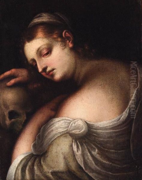 The Penitent Magdalen Oil Painting by Tiziano Vecellio (Titian)