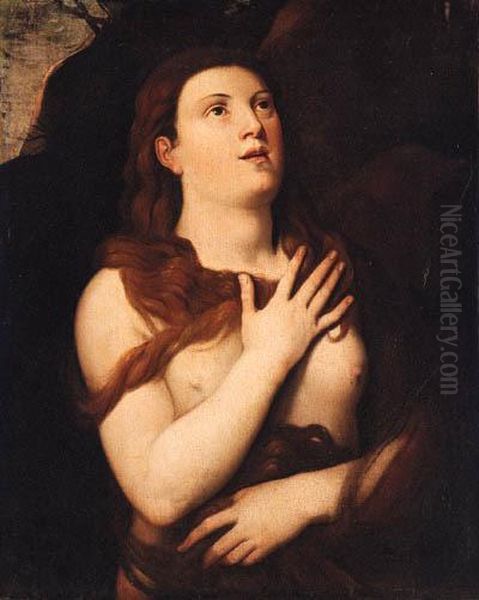 The Penitent Magdalen Oil Painting by Tiziano Vecellio (Titian)