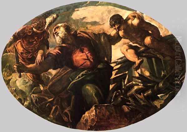 The Sacrifice of Isaac 2 Oil Painting by Jacopo Tintoretto (Robusti)