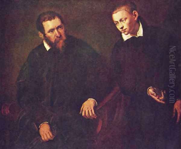 Double portrait of two men Oil Painting by Jacopo Tintoretto (Robusti)