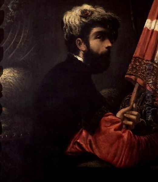 Portrait of a Man as Saint George, c.1540-50 Oil Painting by Jacopo Tintoretto (Robusti)