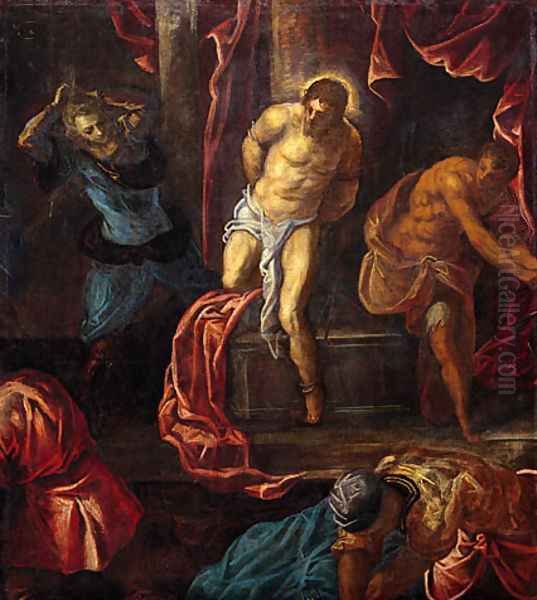 The Flagellation of Christ Oil Painting by Jacopo Tintoretto (Robusti)