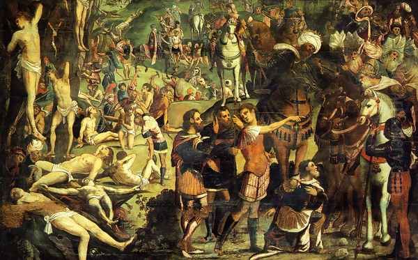 The Martyrdom of the Ten Thousand (fragment) Oil Painting by Jacopo Tintoretto (Robusti)