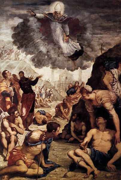 The Miracle of St Augustine Oil Painting by Jacopo Tintoretto (Robusti)