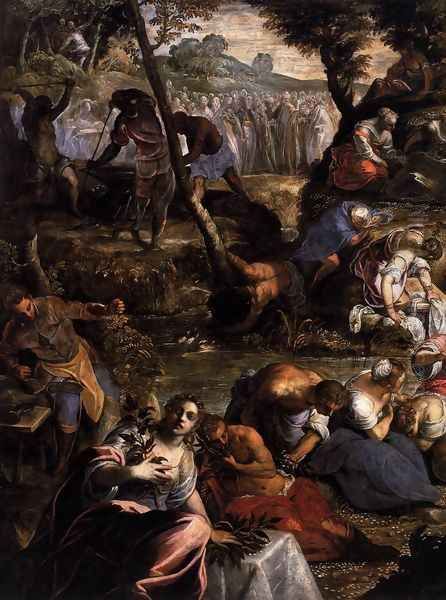 The Jews in the Desert (detail 1) Oil Painting by Jacopo Tintoretto (Robusti)