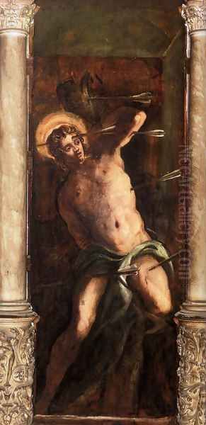 St Sebastian Oil Painting by Jacopo Tintoretto (Robusti)