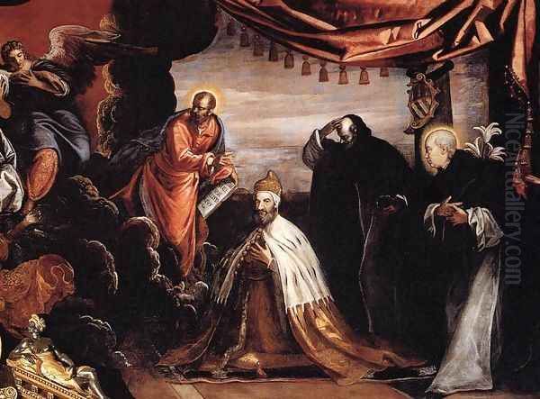 The Dead Christ Adored by Doges Pietro Lando and Marcantonio Trevisan (detail 2) Oil Painting by Jacopo Tintoretto (Robusti)