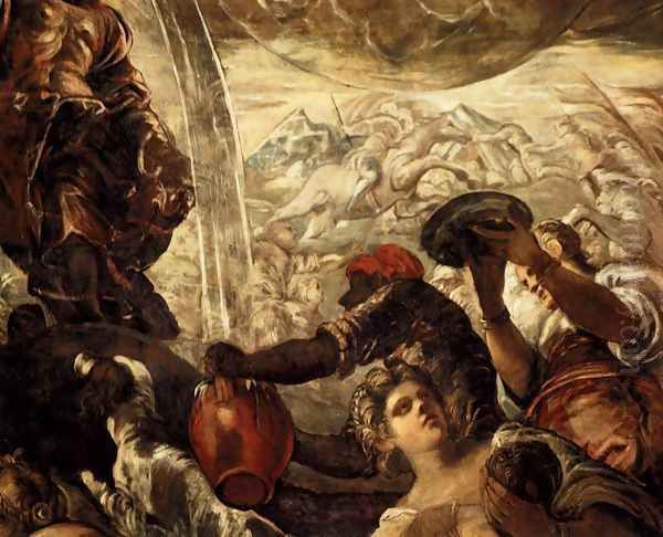 Moses Drawing Water from the Rock (detail 1) Oil Painting by Jacopo Tintoretto (Robusti)