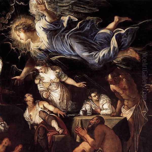 St Roch in Prison Visited by an Angel (detail 2) Oil Painting by Jacopo Tintoretto (Robusti)