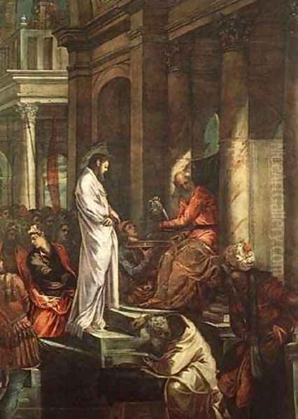 Christ Before Pilate 1566-67 Oil Painting by Jacopo Tintoretto (Robusti)