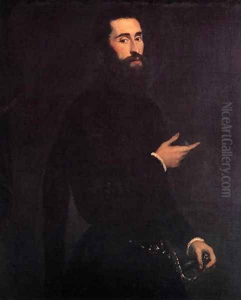 Portrait of a Genoese Nobleman 2 Oil Painting by Jacopo Tintoretto (Robusti)