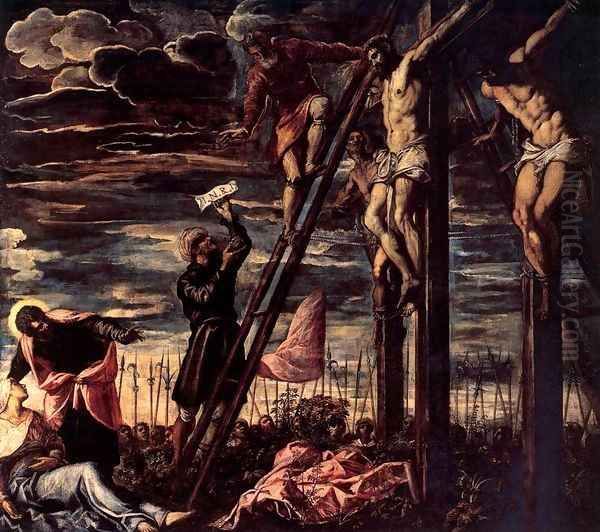 The Crucifixion of Christ Oil Painting by Jacopo Tintoretto (Robusti)