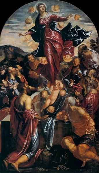 Assumption of the Virgin 2 Oil Painting by Jacopo Tintoretto (Robusti)