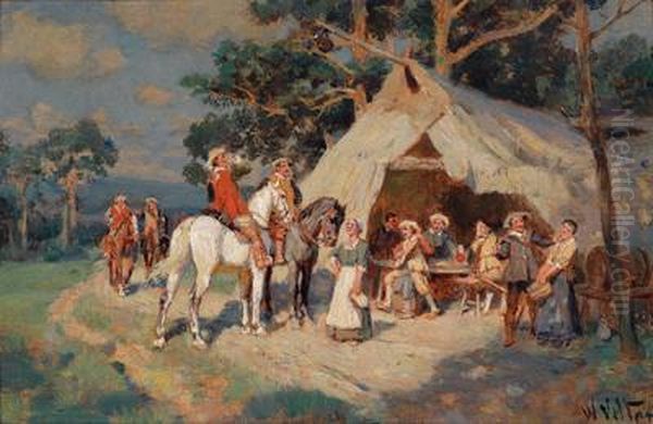 Rast Auf Der Landstrase Oil Painting by Wilhelm Velten