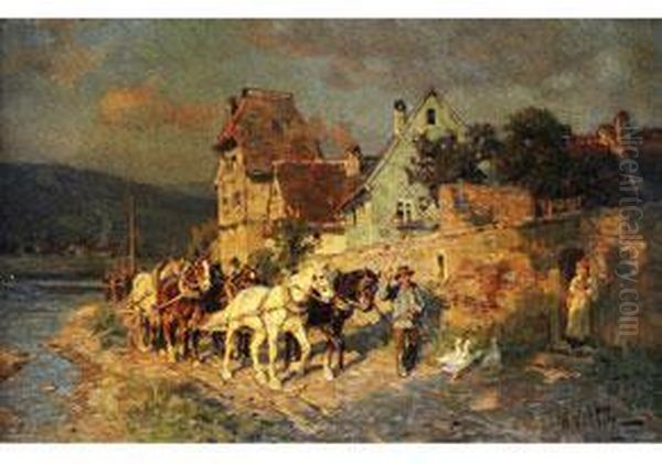 Treidlgespann Oil Painting by Wilhelm Velten