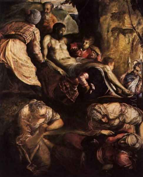 Christ Carried to the Tomb Oil Painting by Jacopo Tintoretto (Robusti)