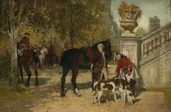 Vor Der Jagd. Oil Painting by Wilhelm Velten