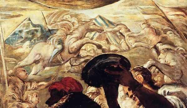 Moses Drawing Water from the Rock (detail) 2 Oil Painting by Jacopo Tintoretto (Robusti)