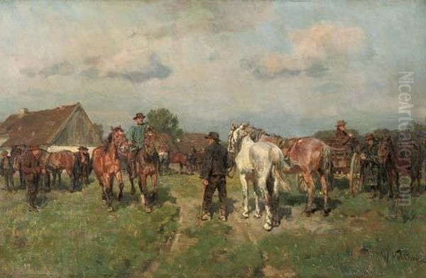 The Horse Market Oil Painting by Wilhelm Velten