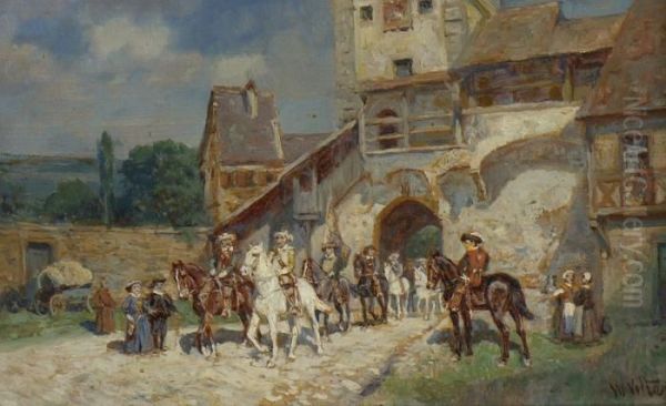 Reiter Vor Dem Stadttor Oil Painting by Wilhelm Velten