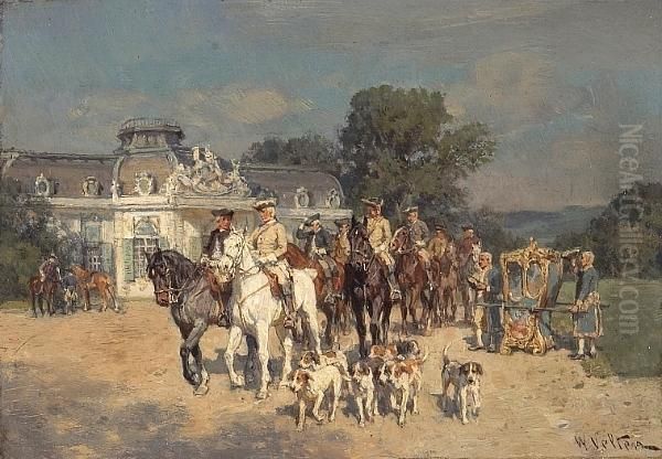 Riding Out Oil Painting by Wilhelm Velten