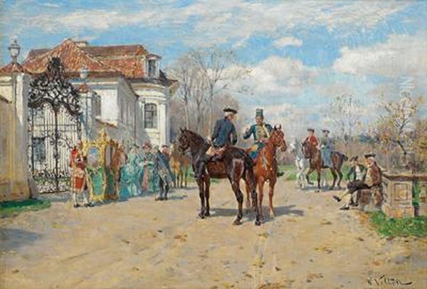 Grose Berliner Kunstausstellung 1894 Oil Painting by Wilhelm Velten