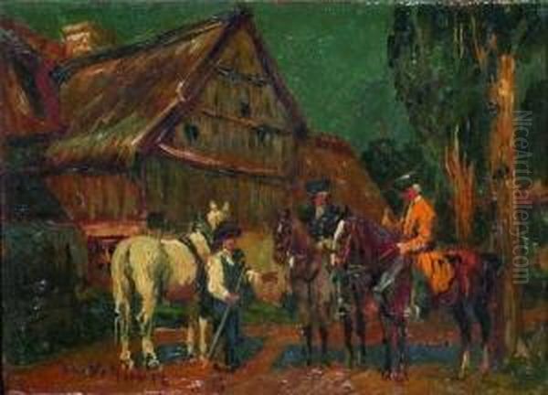 Zwei Vornehme Reiter Oil Painting by Wilhelm Velten