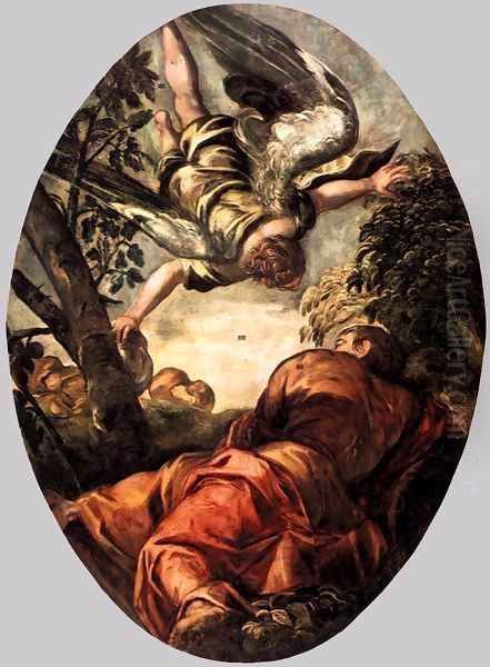 Elijah Fed by the Angel 2 Oil Painting by Jacopo Tintoretto (Robusti)