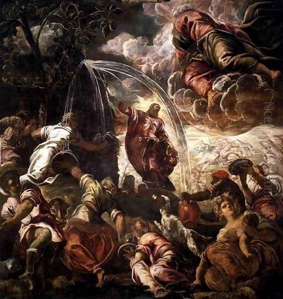 Moses Drawing Water from the Rock Oil Painting by Jacopo Tintoretto (Robusti)