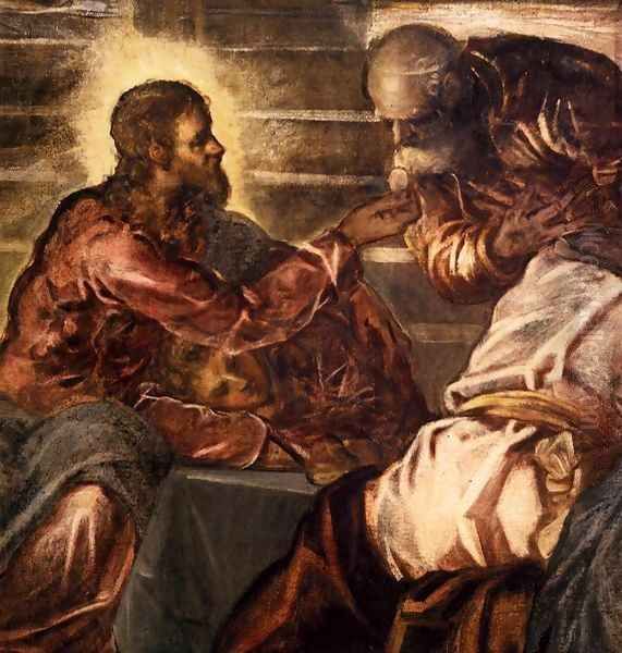 The Last Supper (detail) 2 Oil Painting by Jacopo Tintoretto (Robusti)