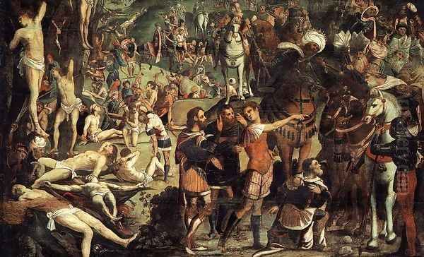 The Martyrdom of the Ten Thousand (fragment) 2 Oil Painting by Jacopo Tintoretto (Robusti)