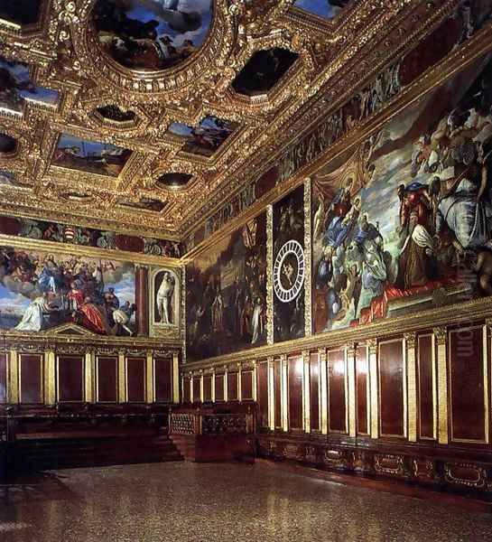 View of the Sala del Collegio Oil Painting by Jacopo Tintoretto (Robusti)