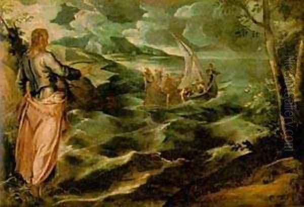 Christ At The Sea Of Galilee 1575-80 Oil Painting by Jacopo Tintoretto (Robusti)