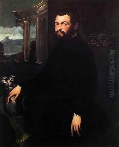 Portrait of Jacopo Sansovino 2 Oil Painting by Jacopo Tintoretto (Robusti)